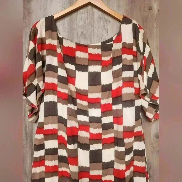 Alice + Olivia Geometric print Silk Blend Mini Dress Size XS Women's - Picture 5 of 7